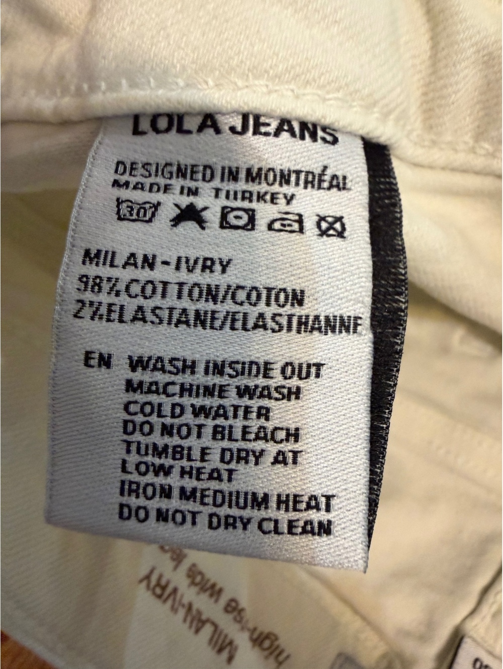 LOLA Jeans Milan High Rise Wide Leg Ivory Flat Pocket Denim Women’s 70s Luxury - Picture 5 of 9